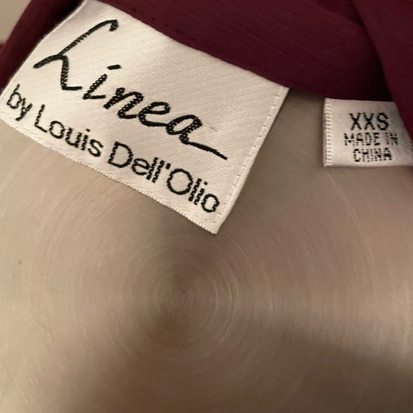 Linea by Louis Dell’olio, size xxs, maroon sheer blouse - Picture 2 of 2